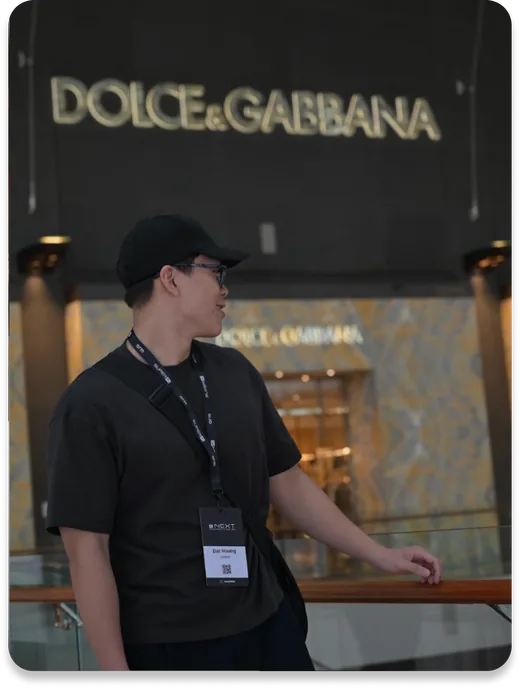Cyberk team member at an event